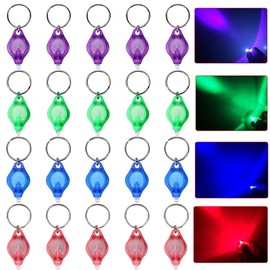 LIAISIMI LED UV Keyring Torch Mini LED Key Ring Light Portable Keychain Torch Black Light UV Urine Detector for Dogs (20 Pieces Red + Blue + Green + Purple)