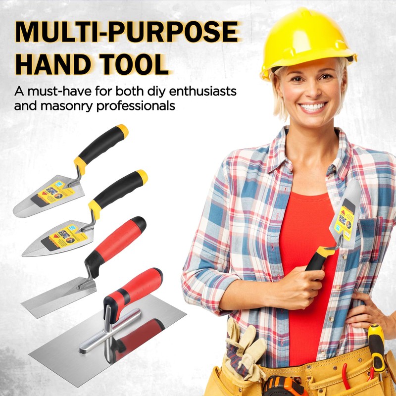FACULX 4 PCS Masonry Hand Tool Set,For Concrete,Drywall,Tile,and Plastering
