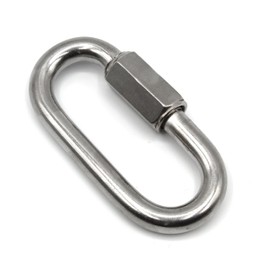 HEAVYTOOL Chain Quick Release M8 Chains Emergency Link Stainless Steel V4A AISI 316 Stainless Steel (Pack of 2) Lobster Clasp Chain Connector Chain Quick Release Link Chain Link
