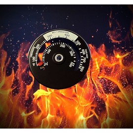 Fireplace Thermometer, Oven Thermometer, Magnetic Meter for Fireplace, Wood Stove, Flue Pipe, Heat Pipe