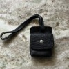 Free People Street Sounds Black Leather Case For Airpods  + Earbuds NWOT $28