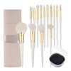 Rownyeon Makeup Brushes Set, 14 Pieces, Includes Makeup Pouch, Fiber