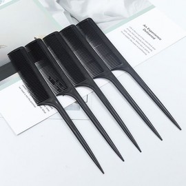 Pointed-Tail Hair Styling Comb for Home Use Black 100ea