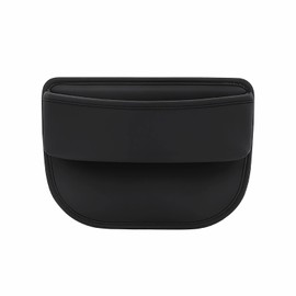 Eidyer Car Seat Storage Box, Leather Car Seat Gap Organiser, Gap Filler, Suitable for Front Seat Side Pocket, for Mobile Phones, Cards, Keys, Sunglasses, Black