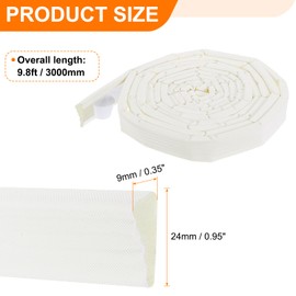 HARFINGTON Wedge Window Weather Stripping 9.8ft (3000mm) Self-Adhesive Foam Door Seal Strip Insulation Draft Stopper Soundproofing Frame Gap Sealing Filler, White