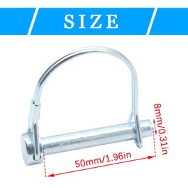 CEEYSEE 5pcs Locking Pin 8mm x 50mm Pipe Folding Pin with Zinc Plated Snap Lock for Trailers, Trucks, Tractors, Dumppers, Farm, Lawnmowers (D8mm x 50mm)