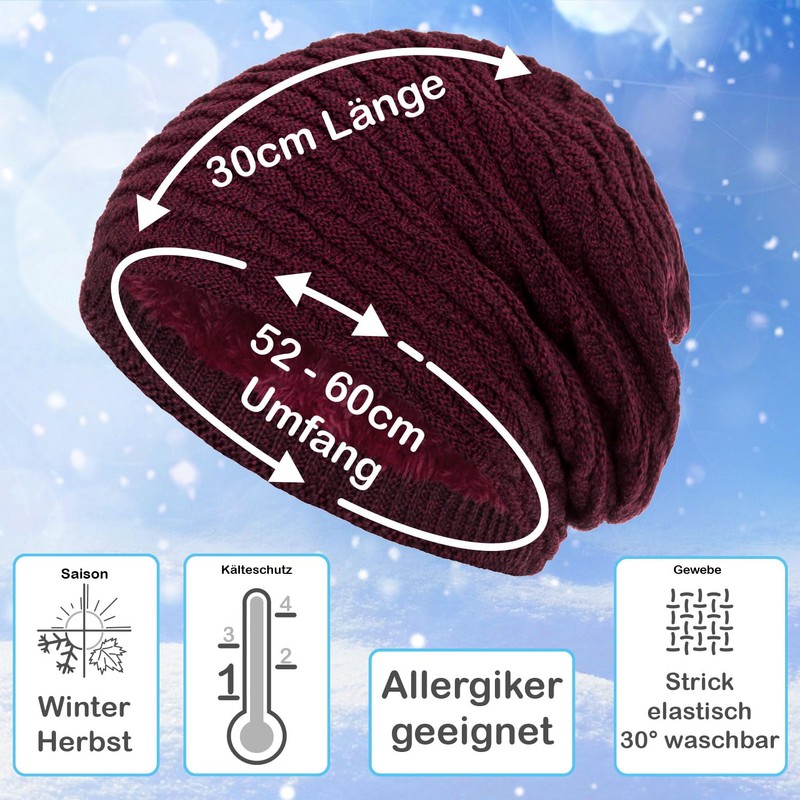 Compagno Winter Warm Lined Honeycomb Beanie Hat Mottled One Size