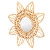 Rattan Innovative Art Decoration Makeup Mirror Retro Dressing Bathroom Wall