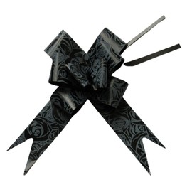 Pull Bows Black Large Pull Bow Ribbon Flower Printed Gift Wrapping Pull Bows Flower Basket Birthday Wedding Tie Crafts Present Decoration Pull Bow Pack of 30