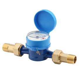 Watflow DN20 Water Meter 3/4" NPT, Gallon Water Flow Meter with Pulse Output, Cold Water Meter with Brass for Garden or Factory, Single-Jet Horizontal Install.(No Lead-Free)