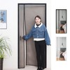 Magnetic Screen Door Curtain for Entryways Easy Install Black/90x220cm