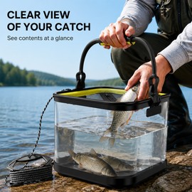 Transparent Foldable EVA Fishing Bucket, 20/22/24cm with 5m Rope Options