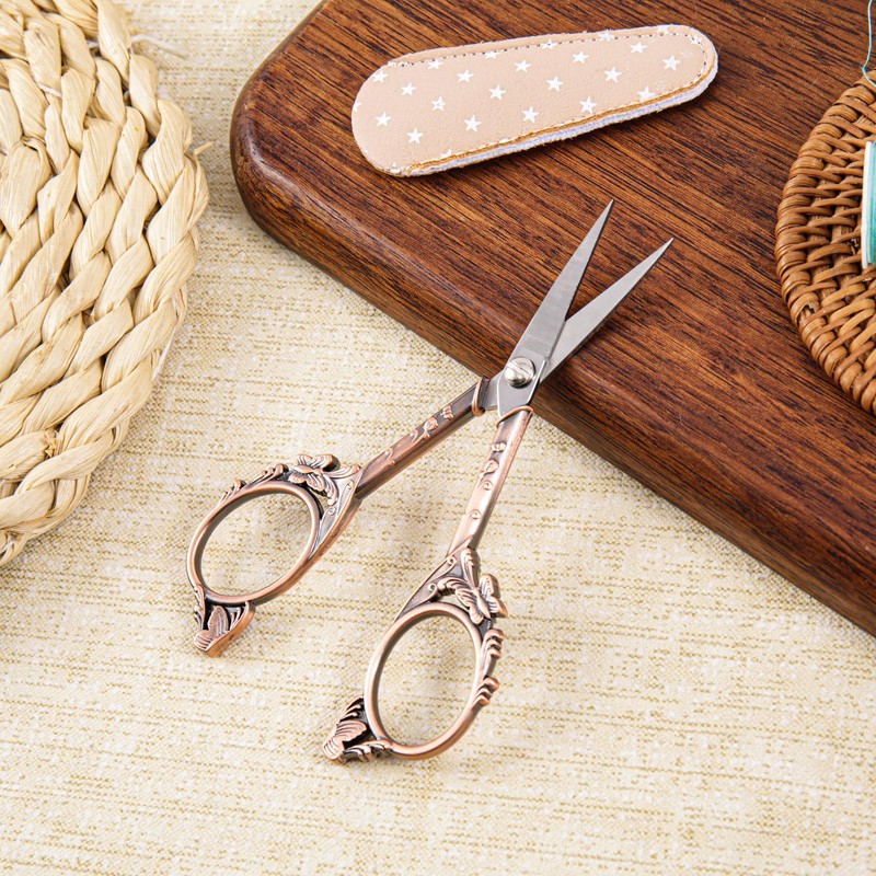 Small Craft Scissors with Cover, Comfortable Handles With Beautiful Butterfly