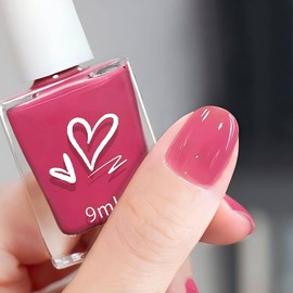 Jelly Pink Nail Polish - Jelly Nail Polish Quick Dry - Sheer Pink Nail Polish Regular Color - Water Based Natural Nail Polish High Coverage - No Required UV LED Air Fast Drying