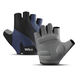 SUJAYU Cycling Gloves for Men Women Bike Gloves for Men Cycling, Paded MTB Glove Biking Glove for Men Bicycle Accessories, Guantes para Bicicleta Hombre Guantes Ciclismo Hombre (Dark Blue, Large)