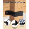 AOKLIT 8 Pcs Black Strap Post Ties Brackets 4x4, Thickness