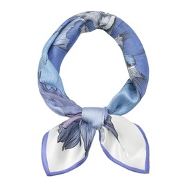 RIIQIICHY Women's Scarf, 100% Silk, Square, Office Uniform Scarf, blue buttons
