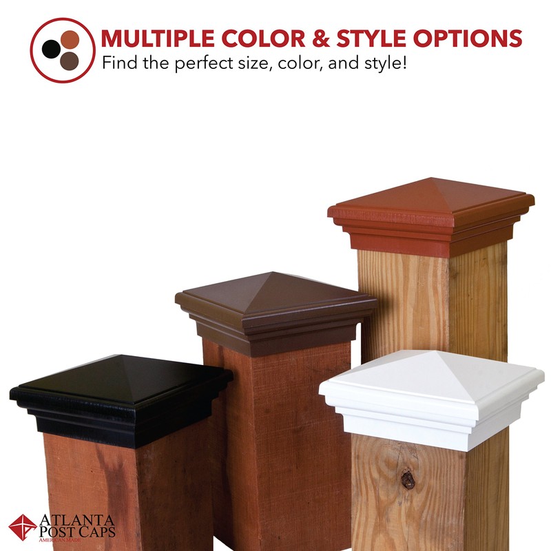 2-Pack 4x4 Brown Post Cap Slim Profile fits Post (3.5"x3.5"