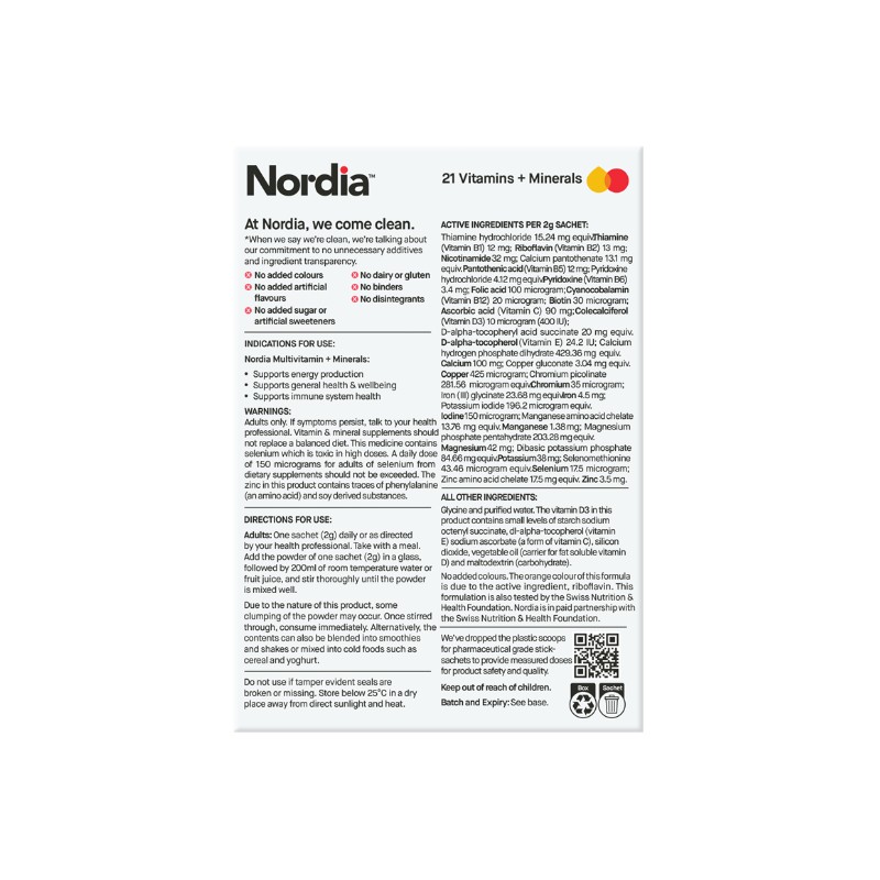 Nordia Multi+minerals Sachets 14pk