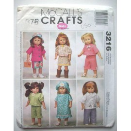 McCall's 18" doll Summer fun pattern 3216 shorts sundress tops hat  skirt UNCUT