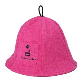 Totonoi Japan Sauna Hat, Cotton Towel, Cute, Women's, Men's, Cute, Stylish, Quick-Drying, Cotton, Deep, Towel Fabric, Anti-Blur, Key Pocket, Hair Care, Unisex, Pink