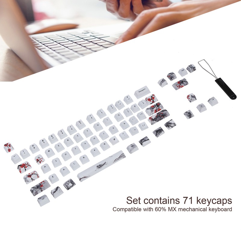 Wangjiang Plum Blossome Keycap Design Compatible with 61/64 for DIY