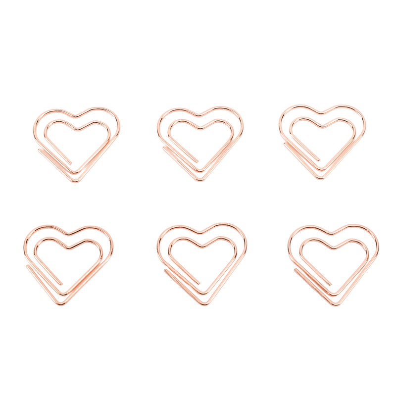 100pcs Heart Shape Paper Clips Cute Metal Paper Clips Portable