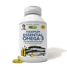 ANDREW LESSMAN Maximum Essential Omega-3 Mint - 60 Softgels - Ultra-Pure, High Potency Omega-3 Oils. High DHA, No Stomach Upset, No Contaminants, No Mercury. Small Easy to Swallow Softgels