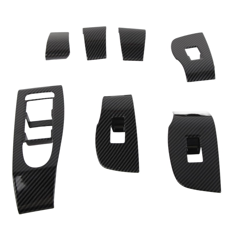 4 Pieces Door Window Switch Trim Carbon Fibre Style Replacement