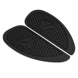 KSTE 2 x anti-slip traction pad gas fuel tank sticker protection for retro motorcycle (black)