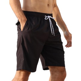 APTRO Men's Swimming Trunks, Long Swimming Shorts, Quick-Drying Board Shorts, Leisure Shorts with Inner Briefs