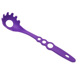 4 -in -1 Large Measure Portion Control/Nylon Spaghetti Spoon/Spoon Strainer/Spaghetti Measurer Tool Quick Pasta Measuring Tool With 3 Different Sizes Measuring Holes,For Kitchen Cooking Tool 【PURPLE】