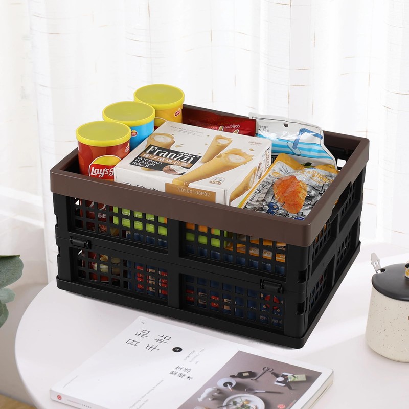 Melontray Set of 3 Plastic Collapsible Storage Crate, 15 L