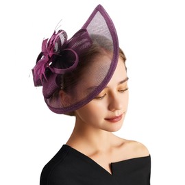 DRESHOW Women Fascinator Hats Tea Party Hat Vintage Pillbox Hat Headband for Cocktail