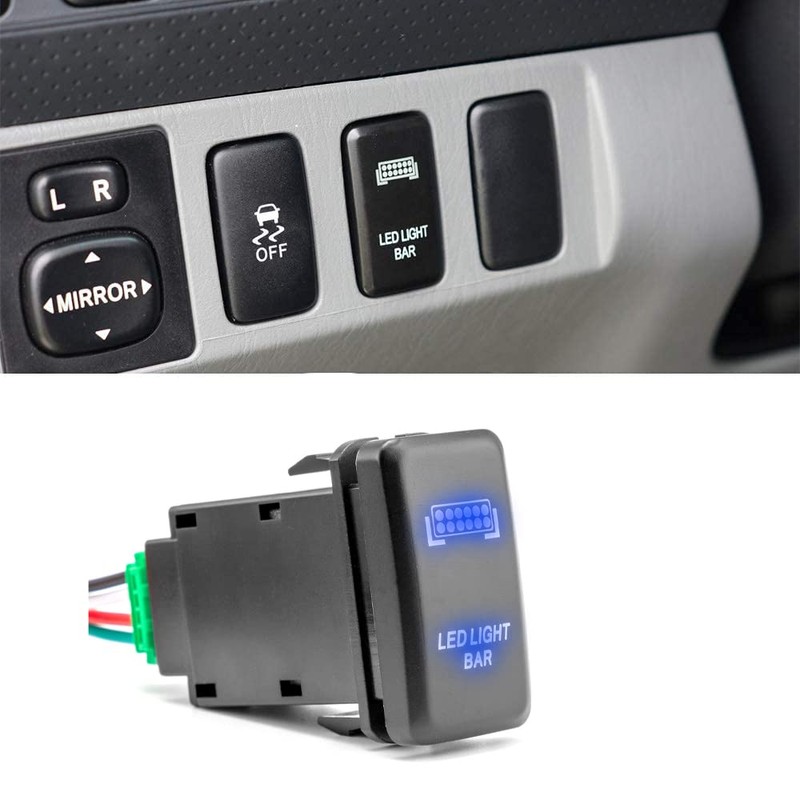 WeiSen LED Light Bar Symbol Push Switch Blue Backlight ON-Off
