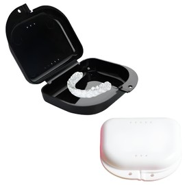 Pack of 2 Braces Box, Dental Box, Dental Box, Dental Box, Dental Box, Dental Box, Dental Box for Storing Retainers, Retainer Case, Black & White