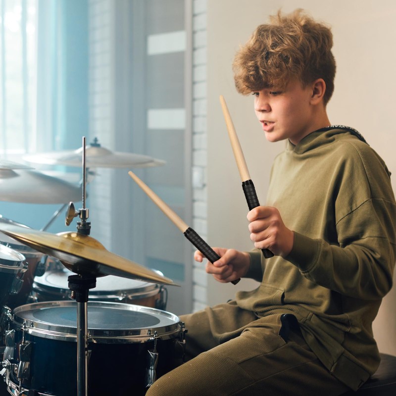 ROSENICE Taiko Drum Master Pair of Maibachi Drumsticks (Black)