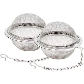 2Count Stainless Steel Mesh Tea Ball 3.5 inches Tea Strainers Tea Infuser Strainer Filters for Tea - Size: 2.1 inches