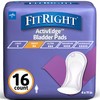 FitRight Incontinence Bladder Control Pads, Moderate Absorbency, 4.3" x 11",