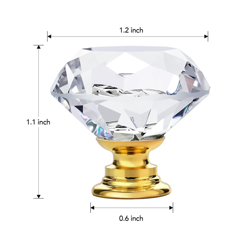 Ravinte 5 Pack Crystal Knobs for Dresser Drawers Glass Cabinet