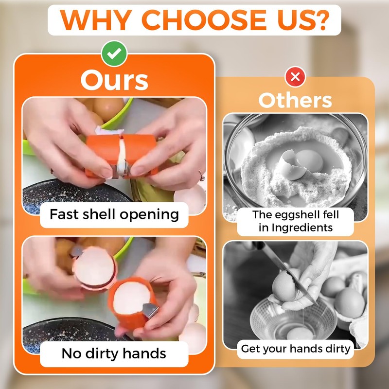 Egg Cracker Tool | Easy Shell Egg Opener | Handheld