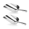 VUFVOID Ice Scoops Set, 2pc Contoured Handle Scoops, Aluminum &