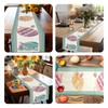 IHCEMIH Table Runner Spring, Easter Table Runner Linen 140 x