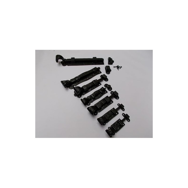Antique Straight Bolts 6 Inch Black Scroll Straight Door Bolt
