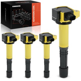 A-Premium (Yellow) Engine Ignition Coil Pack Compatible with Honda CR-V CRV 2015-2019, Accord 2013-2017 & Acura TLX 2015-2020, ILX 2016-2022, 2.4L, 4-PC Set
