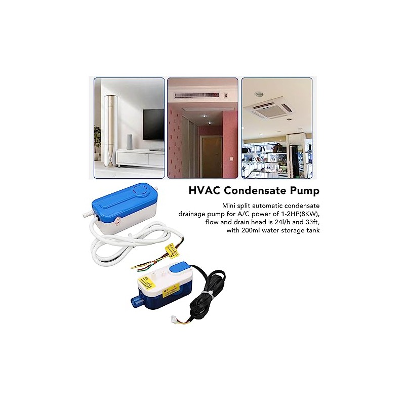 Bomba de Condensación HVAC, Bomba de Drenaje Condensación Automática Mini
