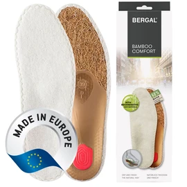BERGAL Bamboo Comfort Airy Terry Cloth Sole with Footbed for High Moisture Absorption, Fresh Feet, Improved Foot Climate in the Shoe, Ideal for Foot Sweat, with Stabilising Footbed, White