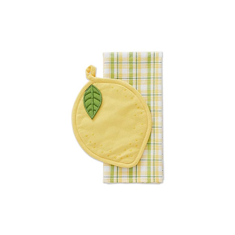 Design Imports DII Lemon Potholder and Dish Towel Gift Set