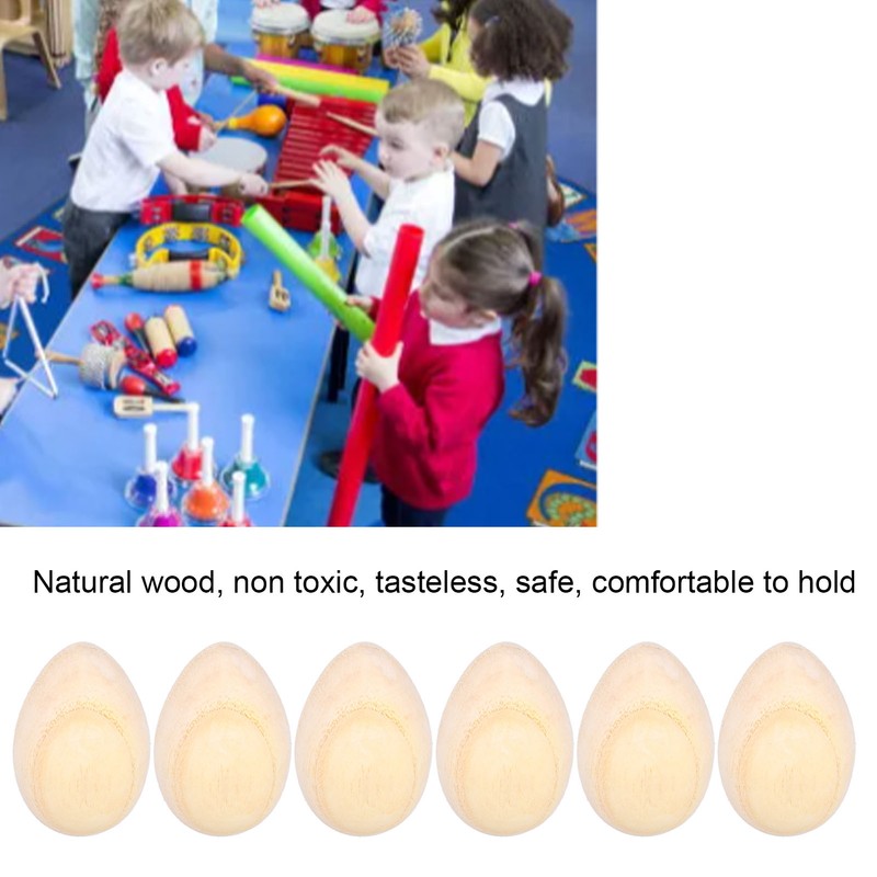 Wood Eggs Shakers Set Natural Wooden Egg Rattle Musical Percussion