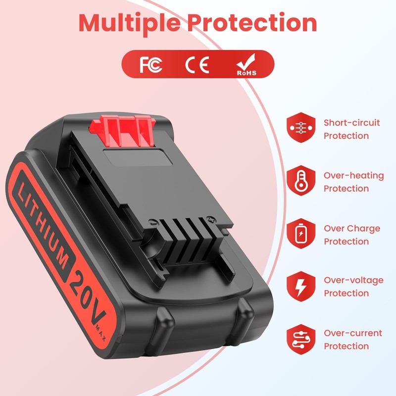 Djsanu 20 Volt 3500mAh Battery Compatible with Black & Decker